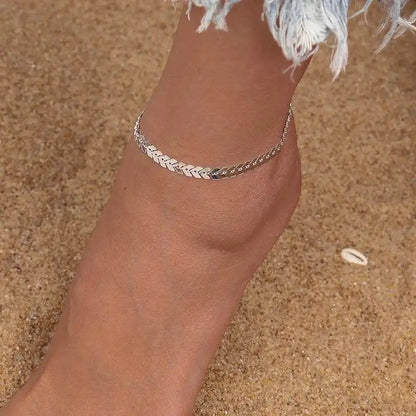 Adjustable Red Cherry Charm Anklet for Women – Silver Chain Ankle Bracelet, Jewelry Gift - Just The Fly Way