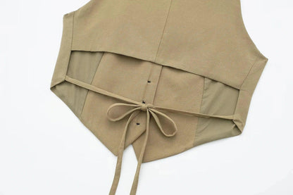 Vest Top and Slim Midi Skirt Set, Side Zipper Closure - Just The Fly Way