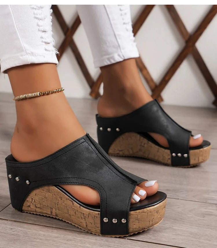 Fashionable, Bold and Beautiful DressWomen's Sandals High Heels Sandals With Wedges Shoes Woman Platform Sandals Summer Peep Toe Heeled Slippers Sandalias De Mujer