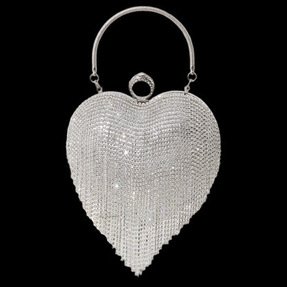 Rhinestone Evening Bag Heart Pattern Rhinestone Tassel, - Just The Fly Way