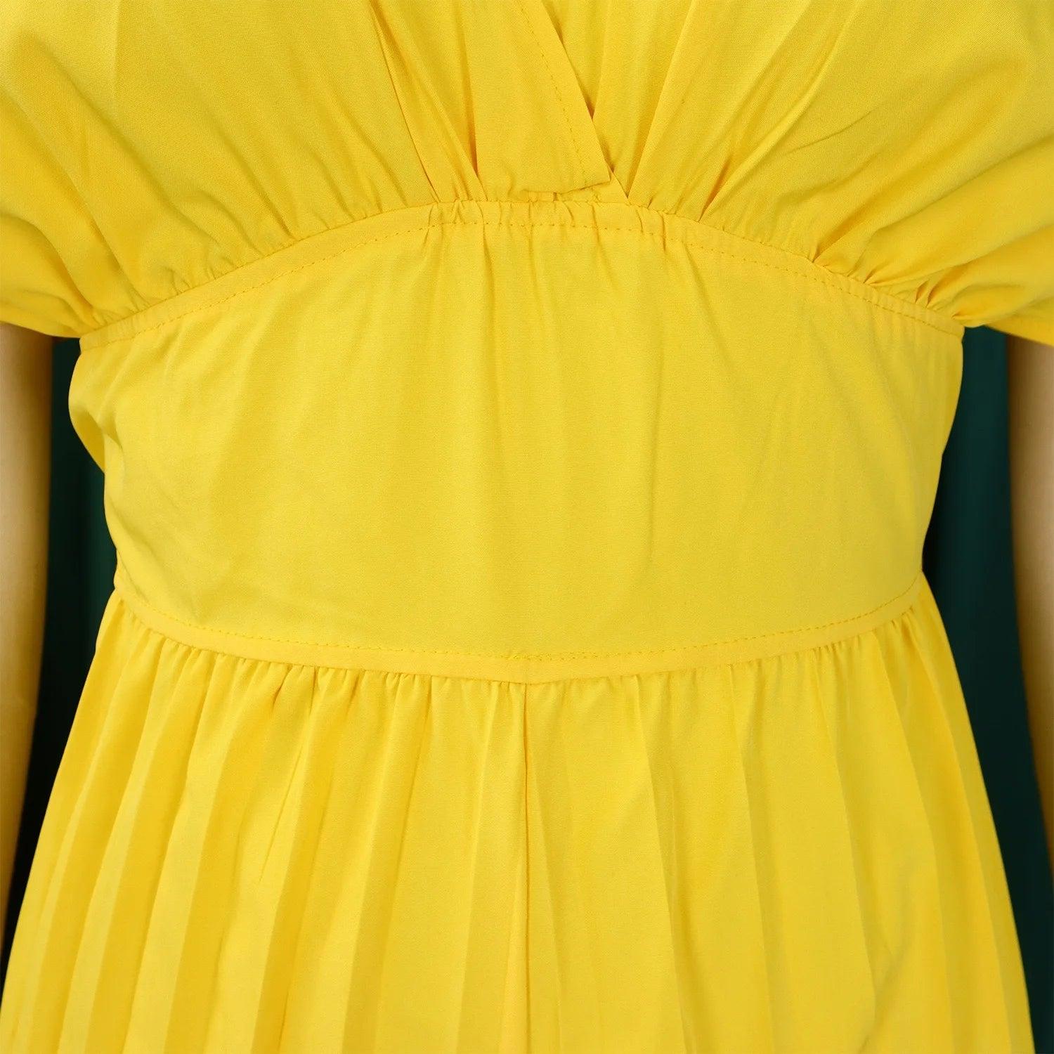 Elegant V-neck Solid Color Fashion Pleated Wide leg Jumpsuit, Pants Romper - Just The Fly Way