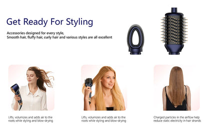 Negative Ion Hair Dryer Wrap 6 in 1 Multi-Styler Powerful Hair Dryer Brush Multi-Styler Auto-Wrap Curlers For Dyson Air wrap - Just The Fly Way