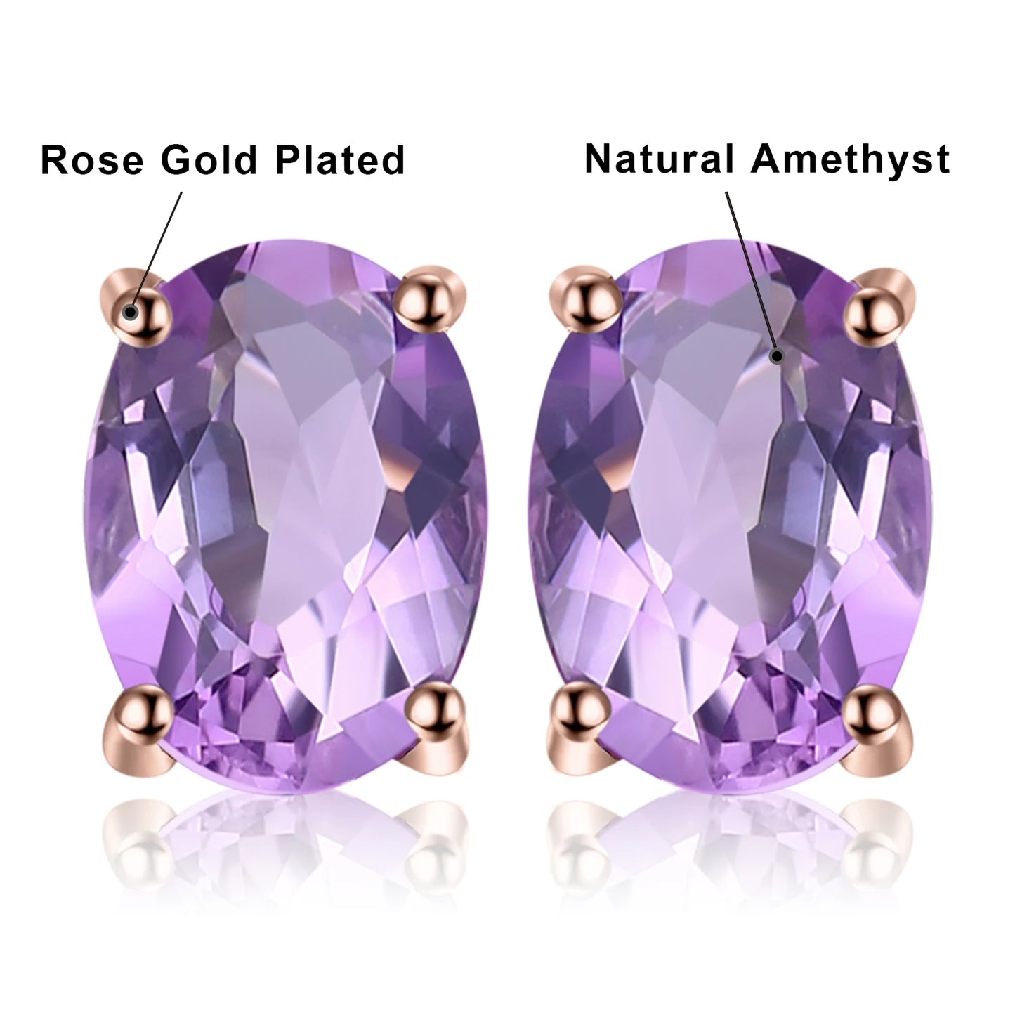 Fashionable, Bold and Beautiful DressJewelryPalace Rose Gold Yellow Gold Plated Oval Natural Amethyst Citrine Garnet Topaz Peridot 925 Sterling Silver Earrings Woman - Just The Fly Way