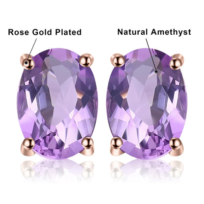 Fashionable, Bold and Beautiful DressJewelryPalace Rose Gold Yellow Gold Plated Oval Natural Amethyst Citrine Garnet Topaz Peridot 925 Sterling Silver Earrings Woman - Just The Fly Way