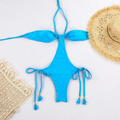 Amazing Selection of Various Prints, Low waistline Bikini Set With Backless Design - Just The Fly Way