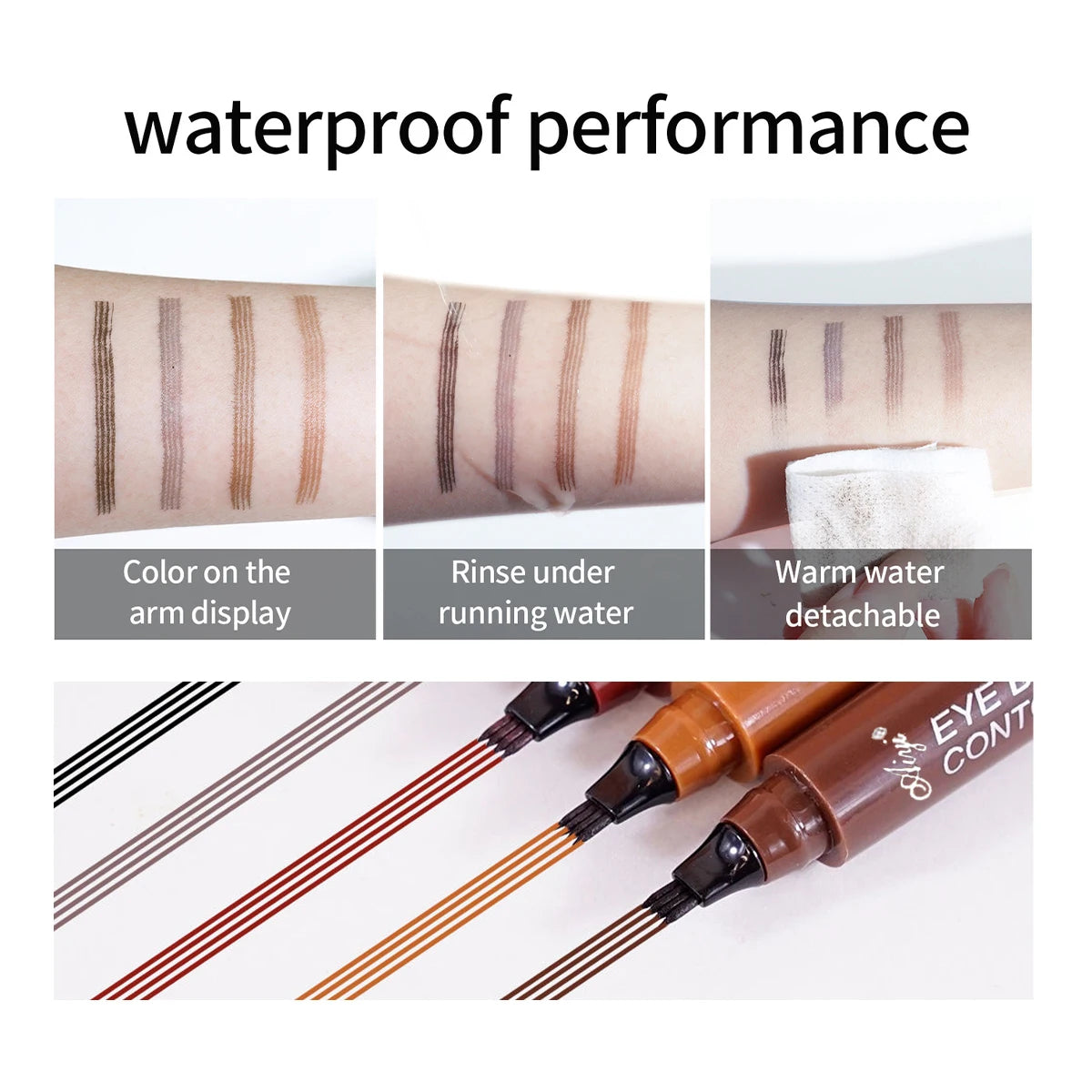 Fashionable, Bold and Beautiful DressFour-pronged eyebrow pencil, four-end, long-lasting, non-smudged, water-resistant, anti-smudged eyebrow pencil