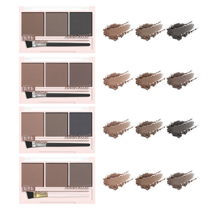 Fashionable, Bold and Beautiful DressThree-color eyebrow powder shadow three-dimensional eyebrow shape waterproof and sweat-proof natural long-lasting eyebrow powder