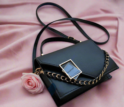 Small Retro Crossbody With A Chain, Square Shape Handbag - Just The Fly Way