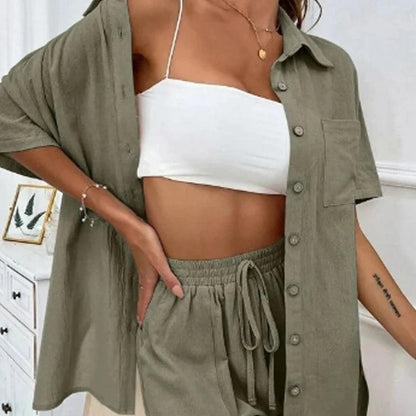 Summer Short Sleeve Shirt and Shorts, Two Piece Set - Just The Fly Way