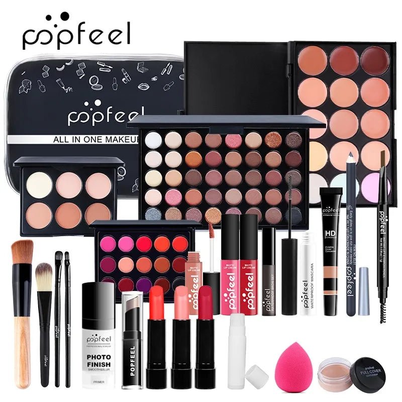 Fashionable, Bold and Beautiful DressPOPFEEL All In One Makeup Kit  for Women Full Kit Set, All in One Makeup Sets Include Eyebrow Eyeliner Eyeshadow