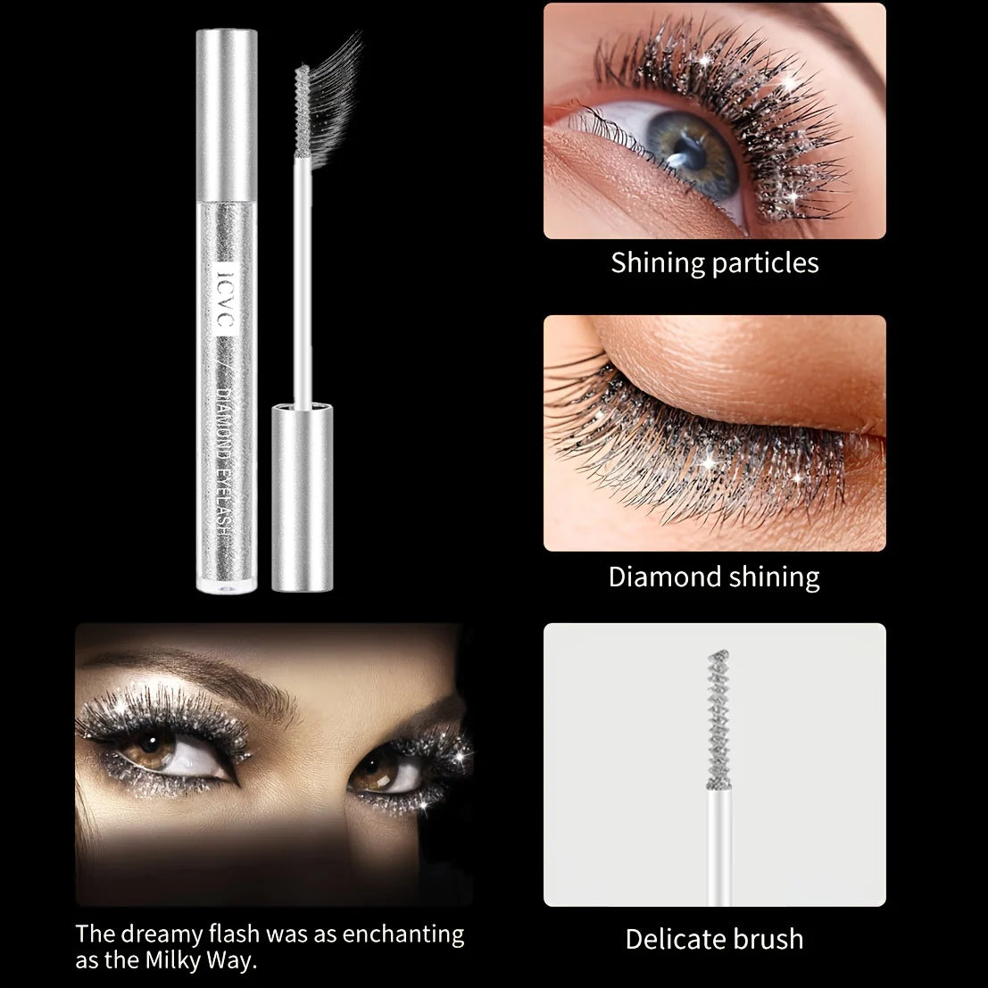 Fashionable, Bold and Beautiful DressSparkling diamond mascara sequins waterproof glitter 5ml
