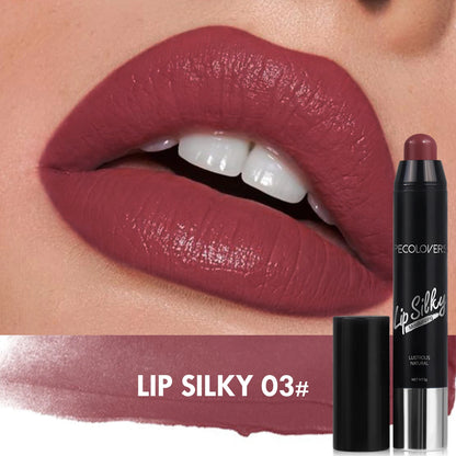 Fashionable, Bold and Beautiful DressMatte Lipstick Pencil Waterproof Long Lasting Non-Stick Cup Lip Stain Tint Cosmetic Nude Lipstick Pen Makeup Maquillage