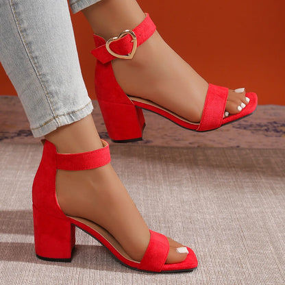 Fashionable, Bold and Beautiful DressWomen Sandals New Summer Fashion Sandals Medium High Heels Outdoor Elegant Wedding Shoes Bridal Plus Size Buckle Strap Sandals