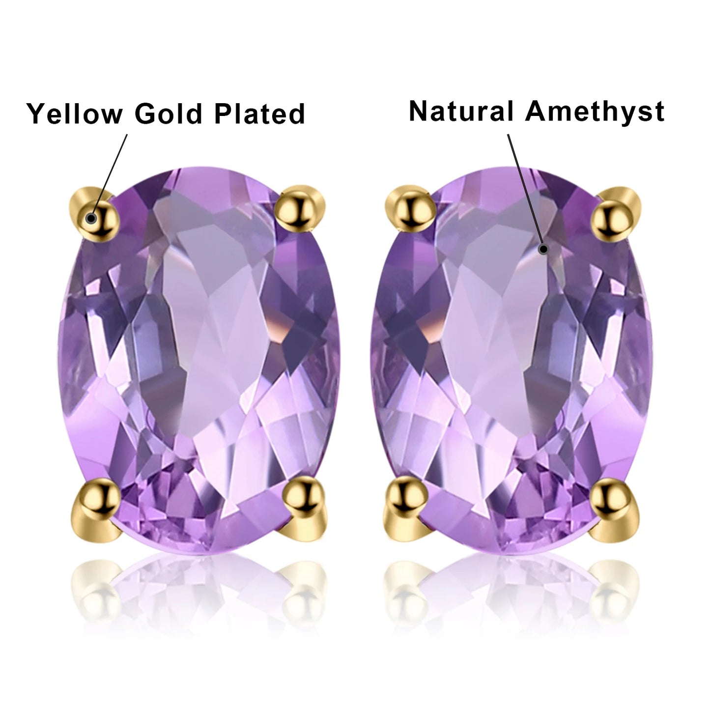 Fashionable, Bold and Beautiful DressJewelryPalace Rose Gold Yellow Gold Plated Oval Natural Amethyst Citrine Garnet Topaz Peridot 925 Sterling Silver Earrings Woman - Just The Fly Way