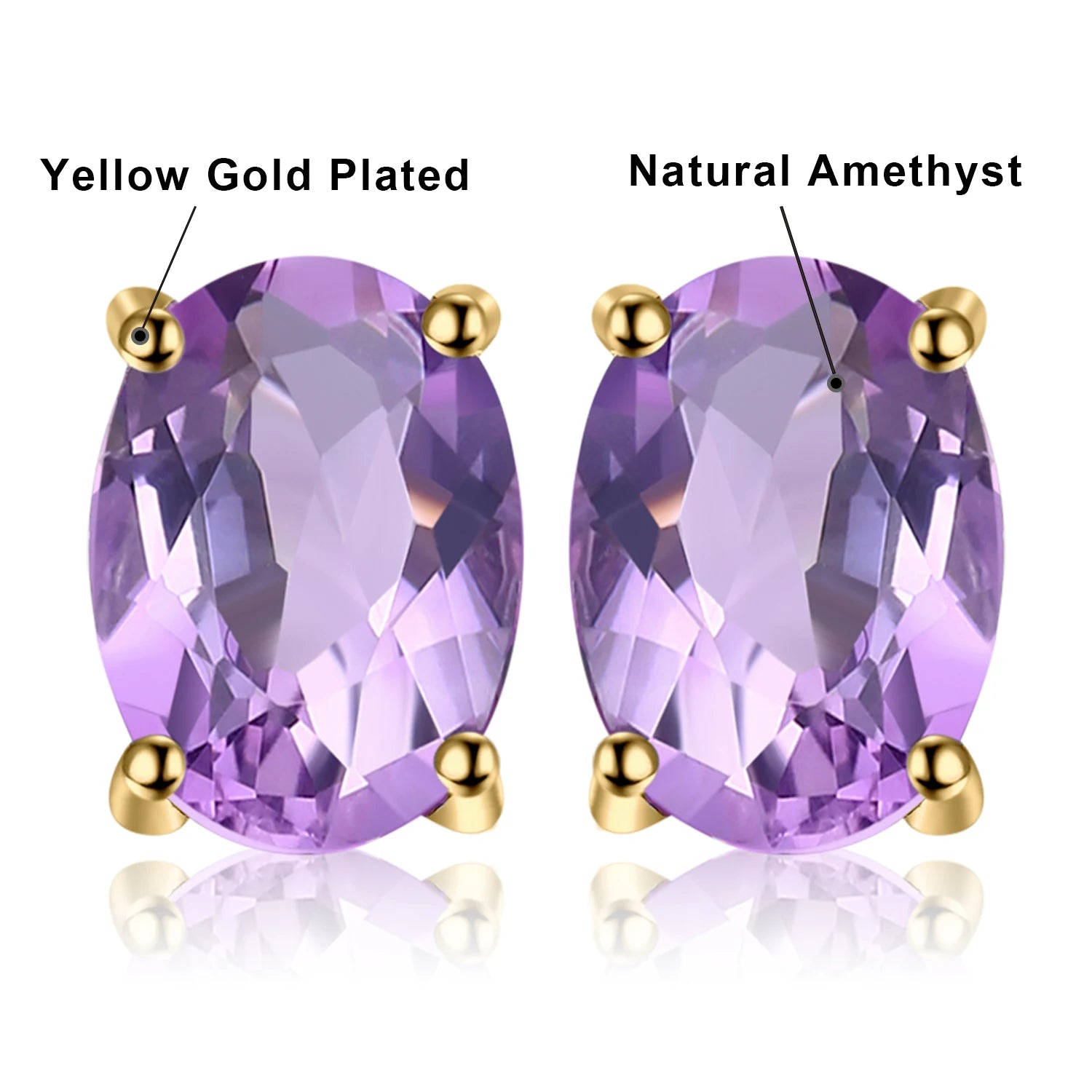 Fashionable, Bold and Beautiful DressJewelryPalace Rose Gold Yellow Gold Plated Oval Natural Amethyst Citrine Garnet Topaz Peridot 925 Sterling Silver Earrings Woman - Just The Fly Way