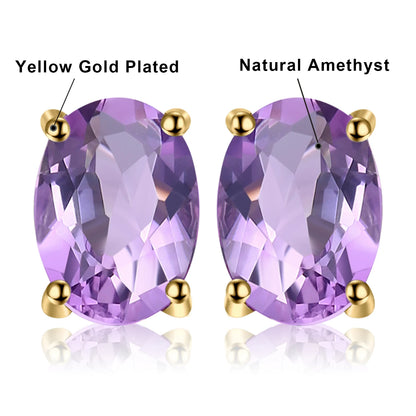 Fashionable, Bold and Beautiful DressJewelryPalace Rose Gold Yellow Gold Plated Oval Natural Amethyst Citrine Garnet Topaz Peridot 925 Sterling Silver Earrings Woman - Just The Fly Way