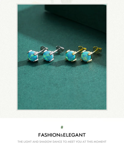 Fashionable, Bold and Beautiful DressMODIAN 925 Sterling Silver Fashion Stylish Natural Opal Stud Earrings For Women Girl Fine Jewelry Anniversary Gifts Accessories - Just The Fly Way