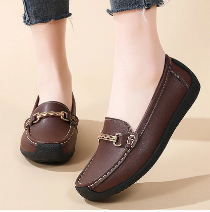 Fashionable, Bold and Beautiful DressWoman Shoes Leather Casual Shoes With Low Heels Loafers Women's Flats 2025 New Zapatos De Mujer Elegant Heel Footwear Women