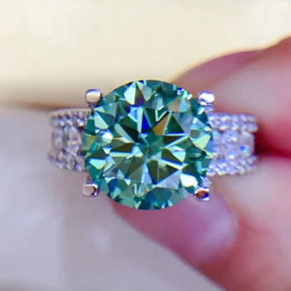 Sparkling Moissanite Wedding Ring for Her - 2 Carat 8mm in 925 Sterling Silver, D Color VVS Diamond Engagement Jewelry - Just The Fly Way
