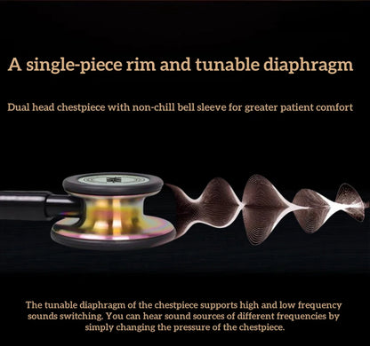 Fashionable, Bold and Beautiful DressMedical Double Sided Stethoscope Professional Portable Cardiology Stethoscope Medical Equipment Nurse Doctor Stethoscope
