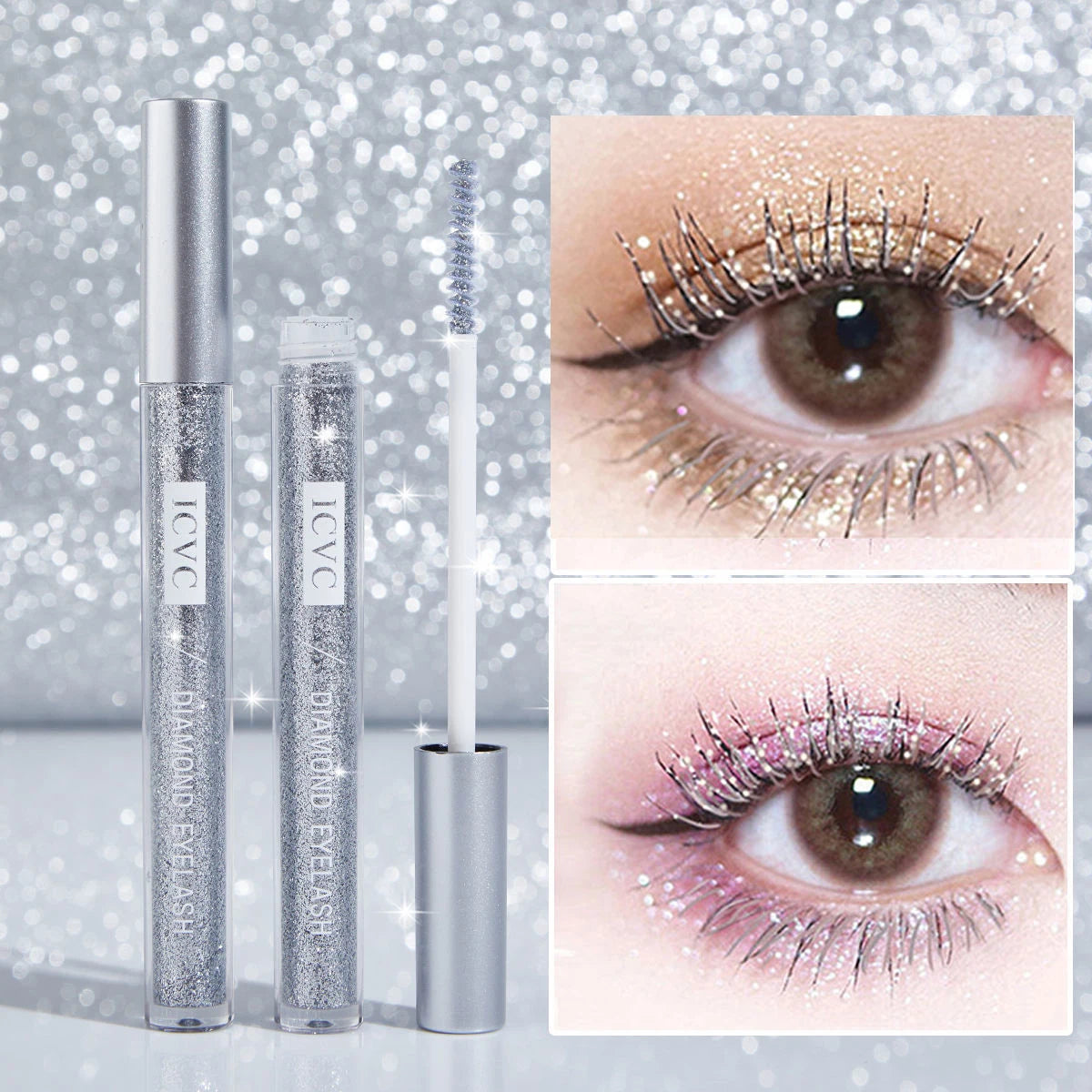 Fashionable, Bold and Beautiful DressSparkling diamond mascara sequins waterproof glitter 5ml