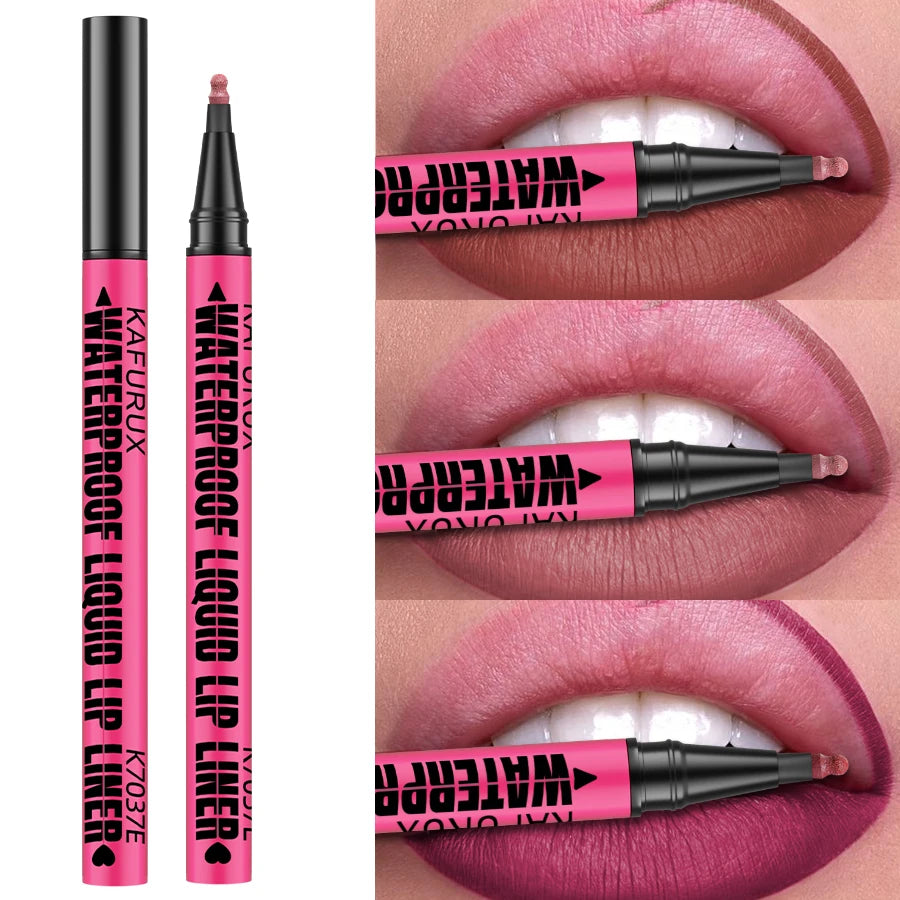 Fashionable, Bold and Beautiful Dress1PC Liquid Matte12-Color Lipliner Pencil Waterproof Plumping Stain Lipstick Natural Lip Liner Outline Lips Contour Makeup