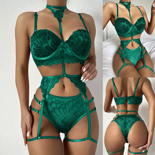 Stunning Lingerie Set, Women's Bra, Garters, Panties - Just The Fly Way