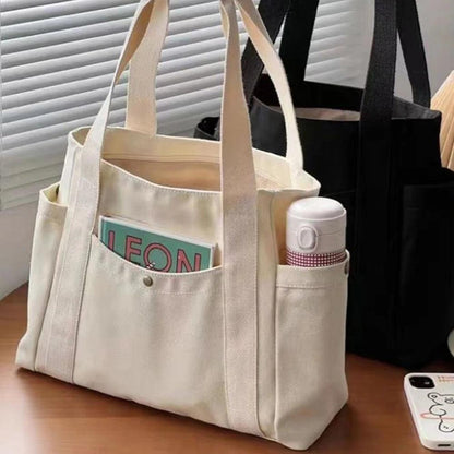 Hello Kitty Large Capacity Canvas Tote Available in Black, Beige, or Mustard, With A Variety Of Style Options - Just The Fly Way