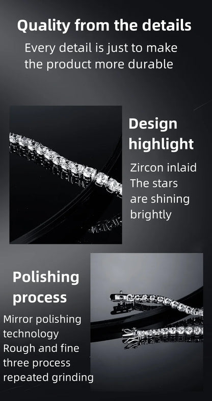 Shine On Bracelet - 925 Silver Plated & 18K Gold Zircon Tennis Bracelet for Men & Women - Just The Fly Way