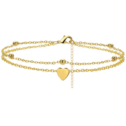 Trendy and Dainty 925 Sliver Plated CZ Waterproof Heart Charm Anklet - Just The Fly Way