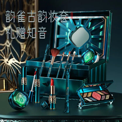 Fashionable, Bold and Beautiful Dress12pcs Makeup Cosmetic Set Lipstick Eye Shadow Mascara Gift Box Face Powder Air Cushion BB Cream Eyeliner Makeup Cosmetic