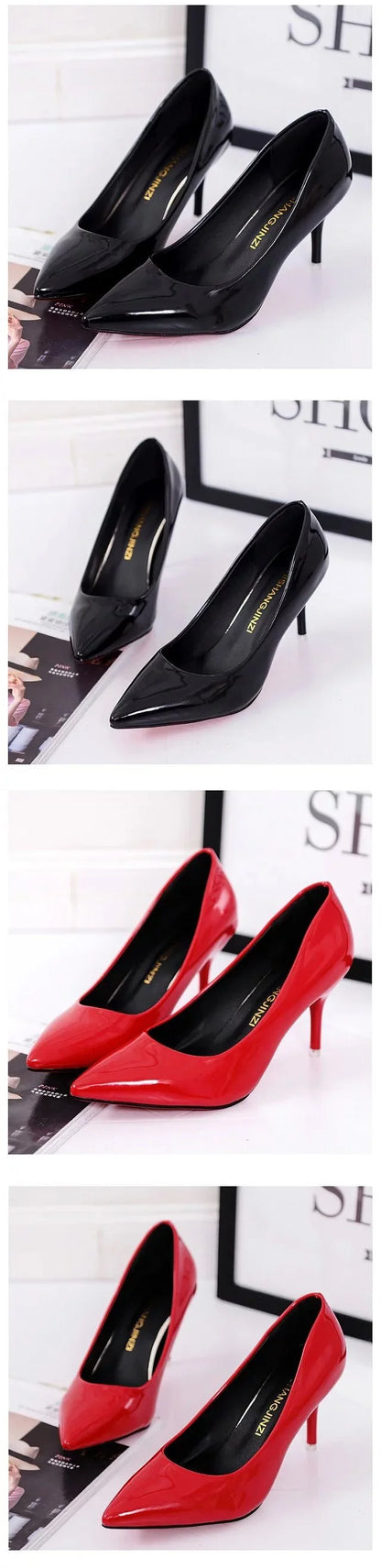 Fashionable, Bold and Beautiful DressBig Size Women's Boat Shoes Faux Suede High Heels Pointed Toe Pumps Stilettos Basic Pump for Female White Black Red Pink Blue