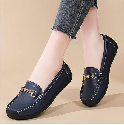 Fashionable, Bold and Beautiful DressWoman Shoes Leather Casual Shoes With Low Heels Loafers Women's Flats 2025 New Zapatos De Mujer Elegant Heel Footwear Women