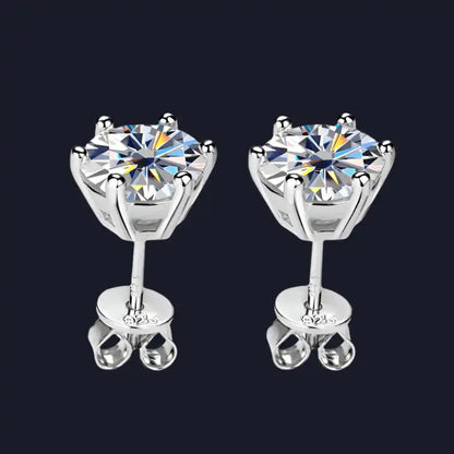 Shine Bright Moissanite Stud Earrings for Men & Women in 18K Gold-Plated Silver - Perfect for Weddings & Special Occasions - Just The Fly Way