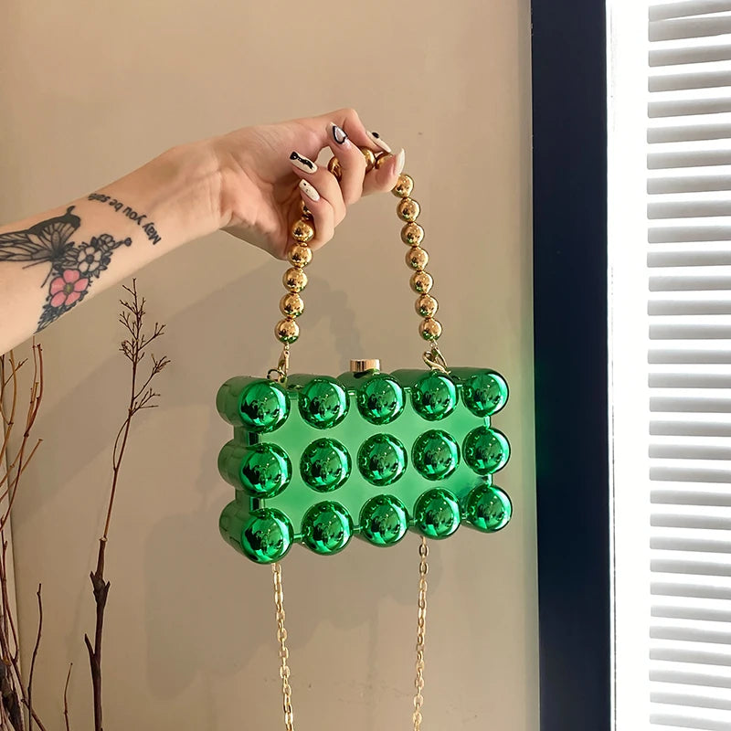 Acrylic Clutch Purse For Women Bubble Crossbody Purse Detachable Strap Square Handbag Wedding Prom Party Leisure Shopping Bag - Just The Fly Way