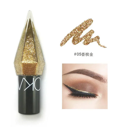 Fashionable, Bold and Beautiful DressDiamond Shiny Eye Liners Eyeshadow Waterproof Silver Rose Gold Color Glitter Sequins Eyeliner Eye Shadow Makeup Beauty Cosmetics