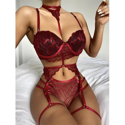 Stunning Lingerie Set, Women's Bra, Garters, Panties - Just The Fly Way