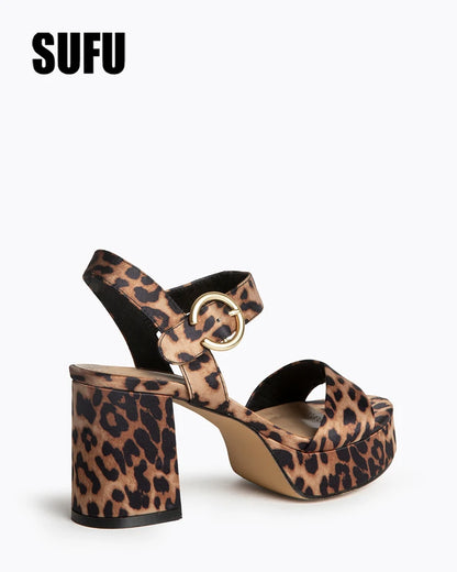SUFU Summer solid color sandals Fashion platform heels - Just The Fly Way