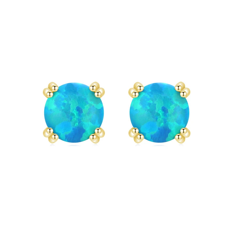 Fashionable, Bold and Beautiful DressMODIAN 925 Sterling Silver Fashion Stylish Natural Opal Stud Earrings For Women Girl Fine Jewelry Anniversary Gifts Accessories - Just The Fly Way
