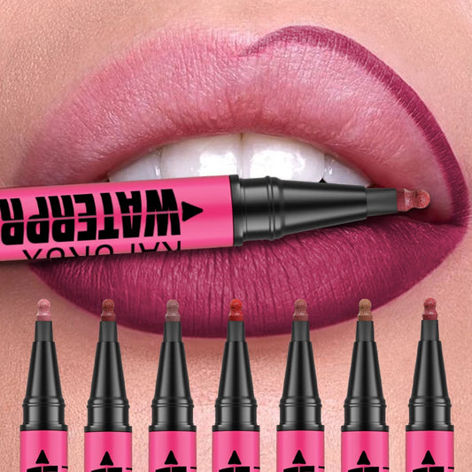 Fashionable, Bold and Beautiful Dress1PC Liquid Matte12-Color Lipliner Pencil Waterproof Plumping Stain Lipstick Natural Lip Liner Outline Lips Contour Makeup