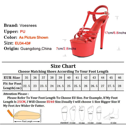 Pink T-strap Party High Heels 2025 Summer New Plus Size Thick Platform Sandals For Women 17CM Super High Heel Pole Dance Shoes - Just The Fly Way