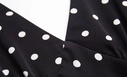 Bold and Sassy Retro Polka Dot Halter Maxi Dress - Just The Fly Way