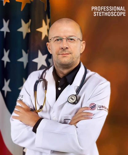 Fashionable, Bold and Beautiful DressMedical Double Sided Stethoscope Professional Portable Cardiology Stethoscope Medical Equipment Nurse Doctor Stethoscope