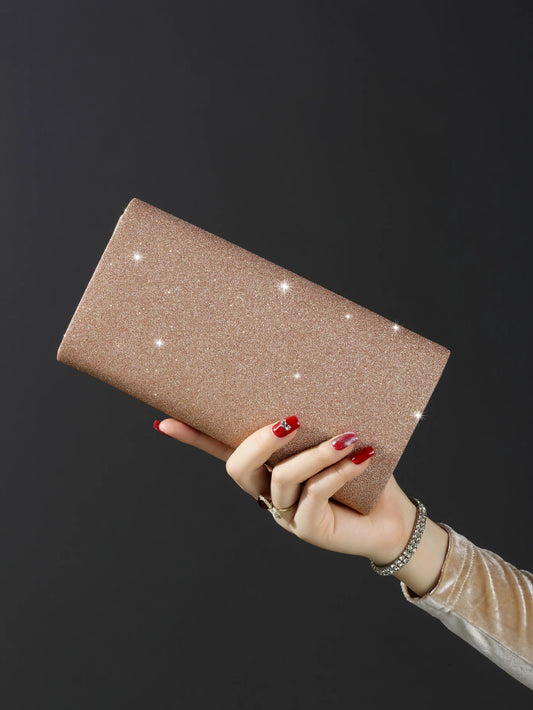 Glamorous And Elegant Evening Bag With Sparkly Glitter Bling For Party/Wedding/Night Out - Just The Fly Way