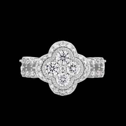 Moissanite 18k White Gold over S925 Sterling Silver Ring - Just The Fly Way