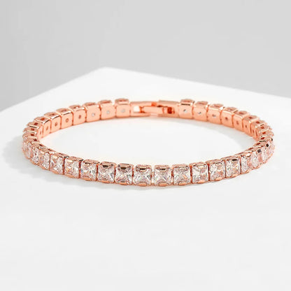 Shimmering 925 Silver Tennis Bracelet for Women – 3mm Round Black Jet Zircon Elegance for Every Occasion - Just The Fly Way
