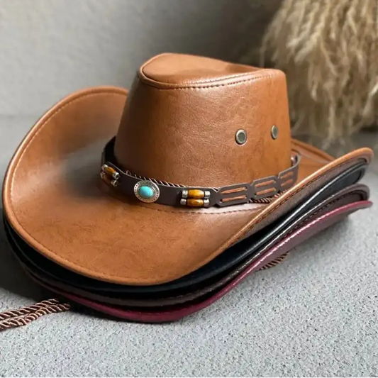 YeaHaw Cowgirl!! Ride in Style While Wearing This Vintage Faux Leather Hat - Just The Fly Way