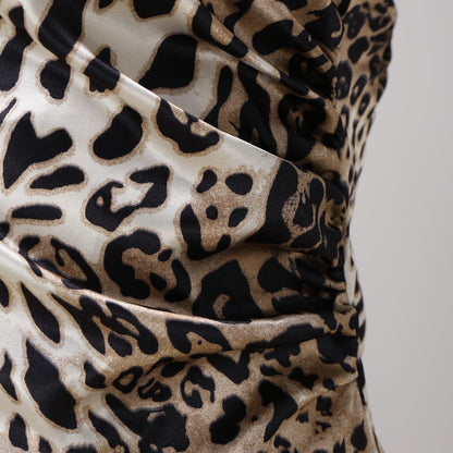 Print Mini Dress With Spaghetti Straps, Backless, Sleeveless, Bodycon Type - Just The Fly Way