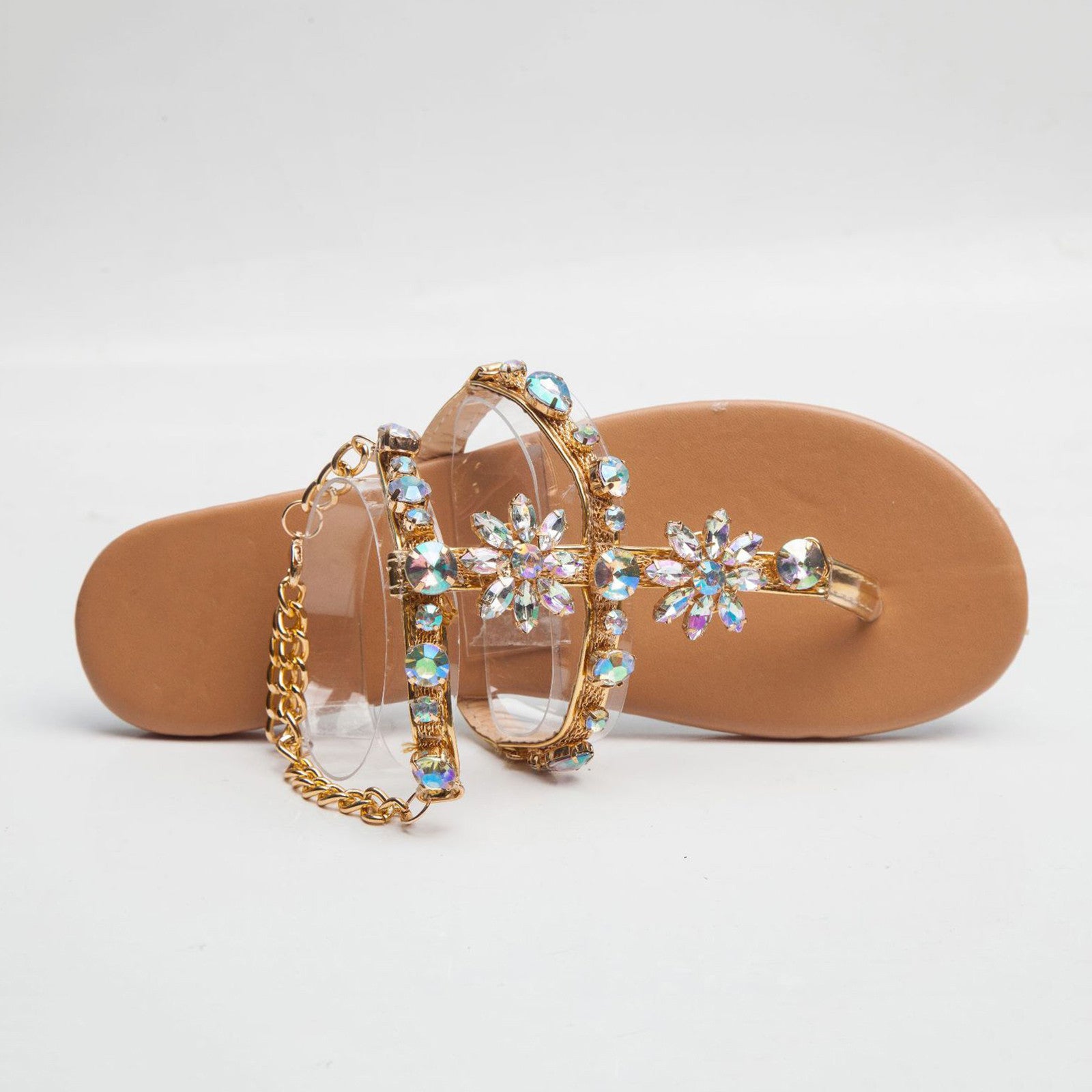 2023 Summer New Women Sandals Casual Flats Rhinestone Round Toe Sandals Buckle Strap Shoes Bohemian Style Flat Sapatos Feminino - Just The Fly Way