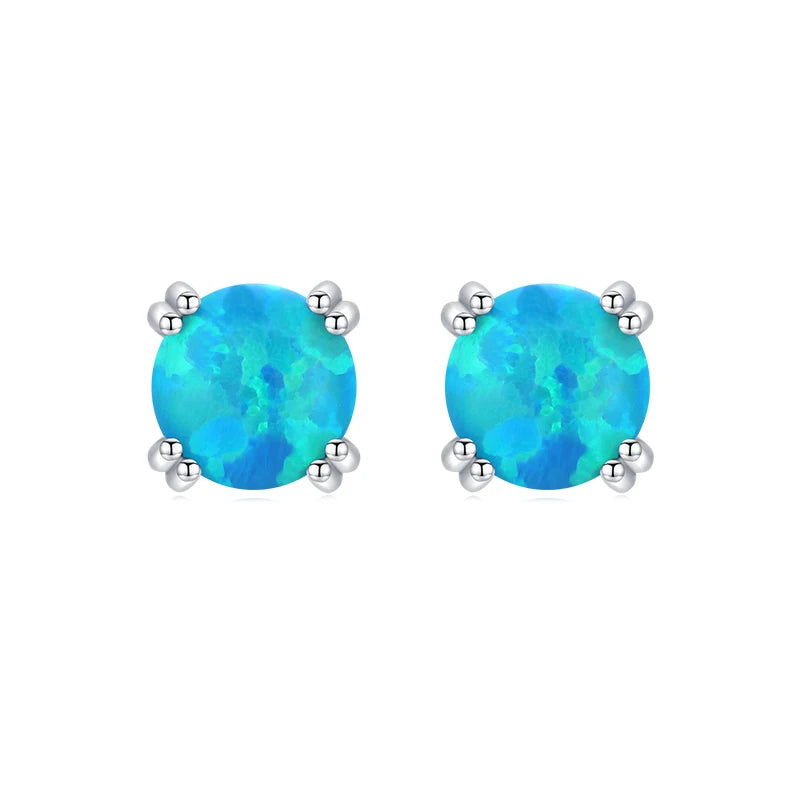 Fashionable, Bold and Beautiful DressMODIAN 925 Sterling Silver Fashion Stylish Natural Opal Stud Earrings For Women Girl Fine Jewelry Anniversary Gifts Accessories - Just The Fly Way